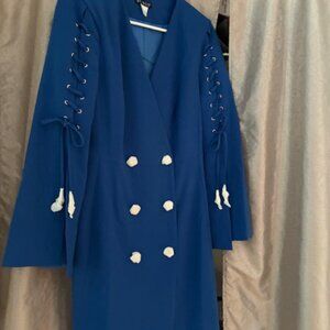 Royal blue double breasted dress from Venus.